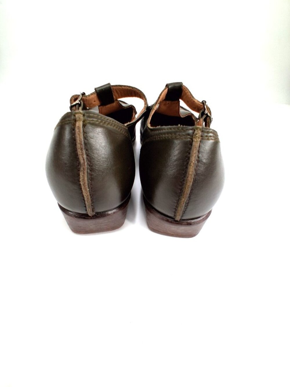 MOMA Handmade Leather Mary Jane T Strap Shoes Pointed Toe Brown EU 41 Italy - Picture 6 of 14
